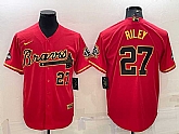 Men's Atlanta Braves #27 Austin Riley Red Gold World Series Champions Program Cool Base Stitched Baseball Jersey,baseball caps,new era cap wholesale,wholesale hats